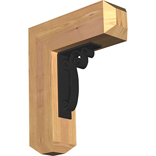 3 1/2"W x 13 1/2"D x 16"H Avery Craftsman Ironcrest Smooth Bracket, Western Red Cedar (2"W x 5 1/2"D x 8"H Iron Bracket)