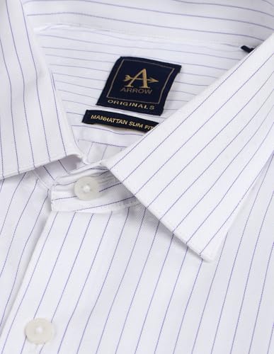 Image of Arrow Slim Fit Mens Formal Shirt - 100% Cotton, Breathable & Comfortable, Full Sleeves Shirts for Men