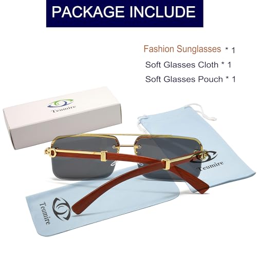 Image of Fashion Rimless Rectangle Sunglasses Mens Womens Frameless Square Sun Glasses UV 400
