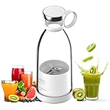 Mixer Smoothie Maker Mini Mixer Tragbarer Smoothie Mixer Fresh Juice Mixer Flasche To Go mit USB wiederaufladbar (Weiß)