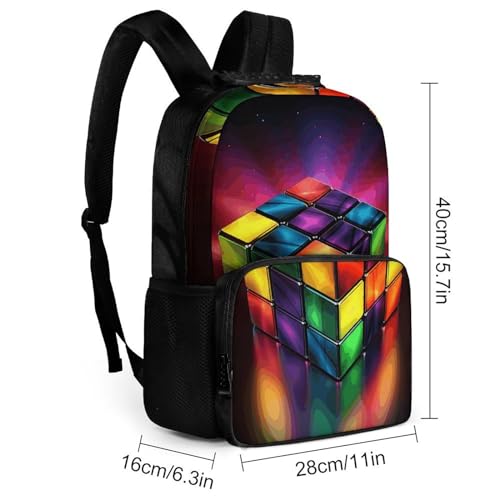 16 Inch Ordinary Backpacks,backpack for Men, Magic Cube â€‹Puzzle Print Backpack,suitable for Work,travel,business Trips,etc2