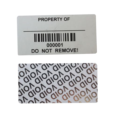 100pcs Custom 1” x 2” Write-on Tamper Evident Numbered Asset Tag Property ID Industrial Labels (Mat Silver Metalized, Pre-Printed Barcode, Waterproof – TamperSeals Group) 100pcs Custom 1” x 2” Write-on Tamper Evident Numbered Asset Tag Property ID Industrial Labels (Mat Silver Metalized, Pre-Printed Barcode, Waterproof – TamperSeals Group)