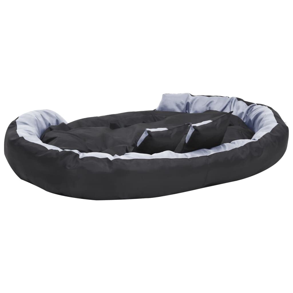 Hundekissen Wendbar 150x120 cm XXL Hundebett Waschbar Haustierbett Grau Schwarz Robustes Tierkissen mit 2 Kleinen Kissen Rutschfestes Haustiersofa für Große Hunde Welpen Outdoor Indoor