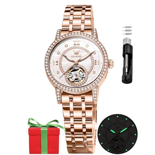 OLEVS Automatic Women's Watches Skeleton Starry Sky
