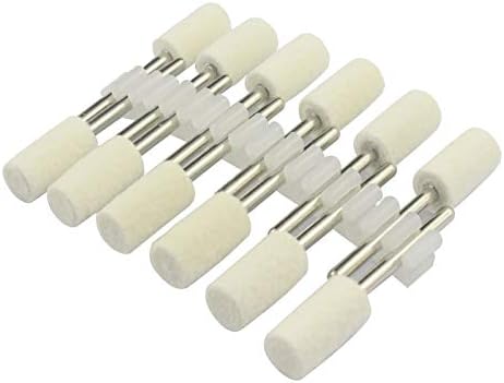 Luo ke 8mm Diameter Cylinder Shape Polishing Buffing Wheels Wool Felt Mounted Mandrel Grinding Bits Grinder Head Rotary Tool Accessories Drill Tools Attachment - 1/8 Inch Shank