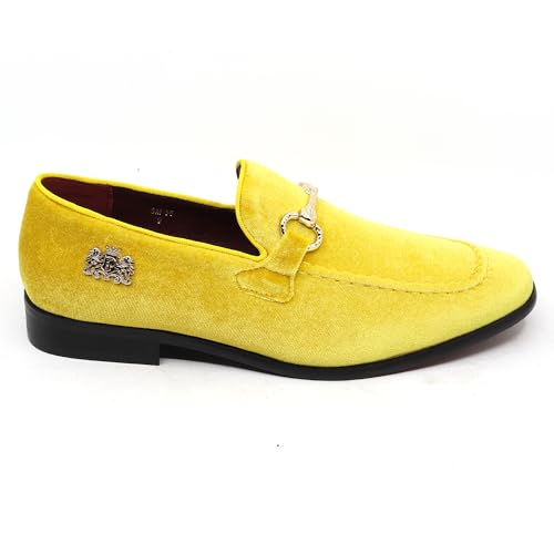 Image of Men's Velvet Designer Classic Dress Tuxedo Smoking Slipper Loafers Slip On Shoes SM-56