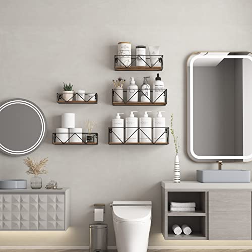 Crugla Bathroom Shelves Wall Mounted Set Of 5, Hanging Storage Floating Shelf For Bathroom, Kitchen, Bedroom, Living Room Home Decor #TOP3