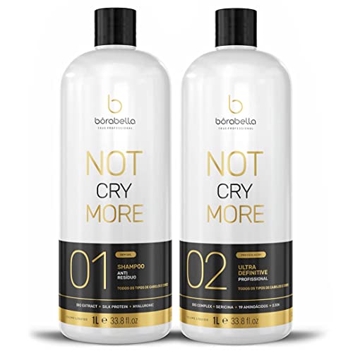 Borabella Nao Chore Mais No More Crying Brazilian Keratin Treatment 2x1000ml | Progressive Brush | Smoothing and Straightening System | Volume Reducer | 100% Straight Hair
