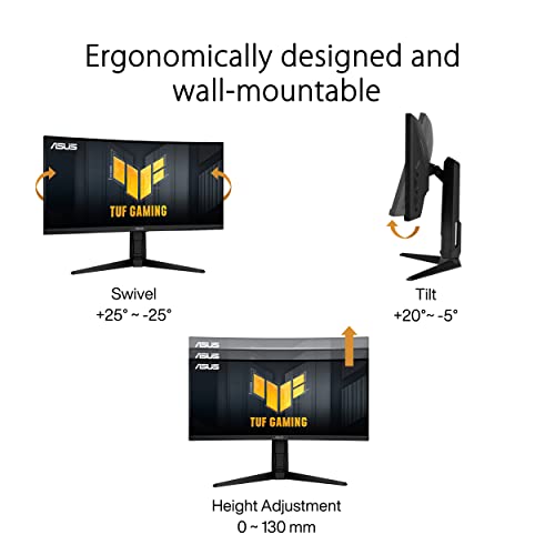 Asus Tuf Gaming 30” 21:9 1080P Ultrawide Curved Hdr Monitor (Vg30Vql1A) - Wfhd (2560 X 1080), 200Hz (Supports 144Hz), 1Ms, Extreme Low Motion Blur, Freesync Premium, Eye Care, Displayport, Hdmi #TOP5