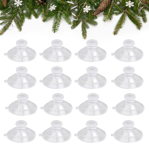 EUIEUT 60PCS Ventosas para Luces Ø30mm, Ventosas para Cristal Transparente PVC, Ventosas para Guirnaldas Luces con Ranura para Colgar Decoración Navidad, Ventosa para Cadena de Luces para Ventana