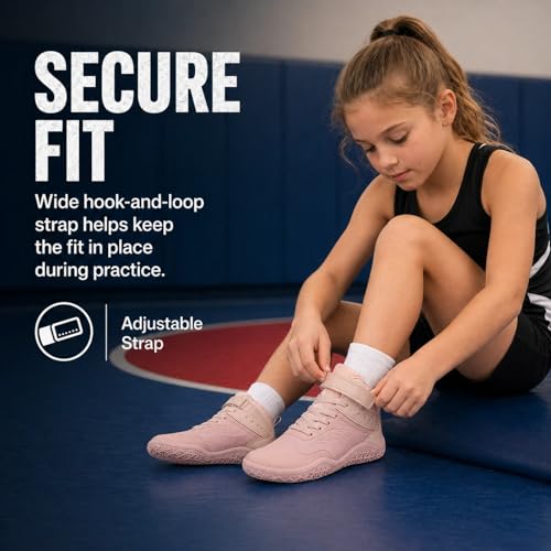 Kids Wrestling Shoes Boys Girls Wide Toe Box Zero Drop Boxing Shoes Pink - image 6