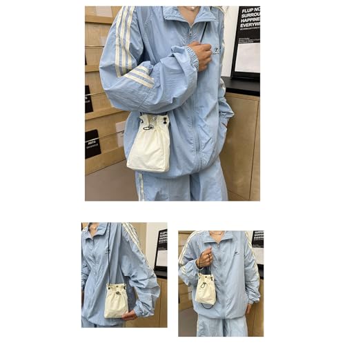 Fashionable Water Resistant Small Shoulder Bag Casual Pleated Drawstring Phone Pouches Crossbody Purse for Shopping Work3