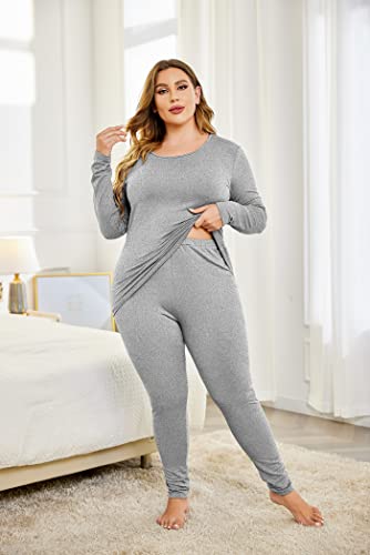 IN'VOLAND Womens Plus Size Thermal Underwear Fleece Lined Long Johns Set - image 3