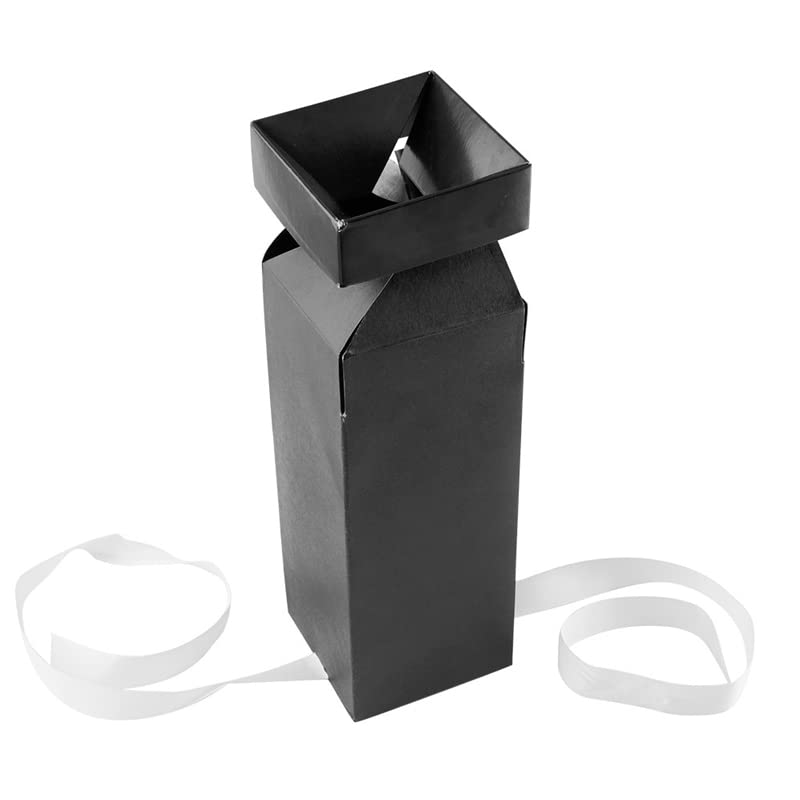 DISOK - Lotto da 25 a 100 scatole di cartone nero con fiocco. Presentazioni e decorazioni per matrimoni. Decorazione regali di nozze (75)