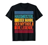 Lustige Hausmeister Sprüche Hauswart Geschenke T-Shirt für Herren, Schwarz, S, Kurzarm, Klassische Passform, Polyester 100%, Hausmeister der Mann der Mythos die Legende Geschenkidee