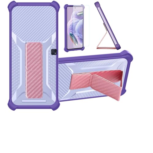 Funda para Motorola Moto g50 5g Funda Carcasa Case Cover [con Protector de Pantalla de Cristal Templado] Híbrida [Soporte Plegable Magnético] [Esmerilado antihuellas] Púrpura