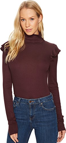 Joe's Jeans Women's Turtle Neck Rib Knit, Merlot, M