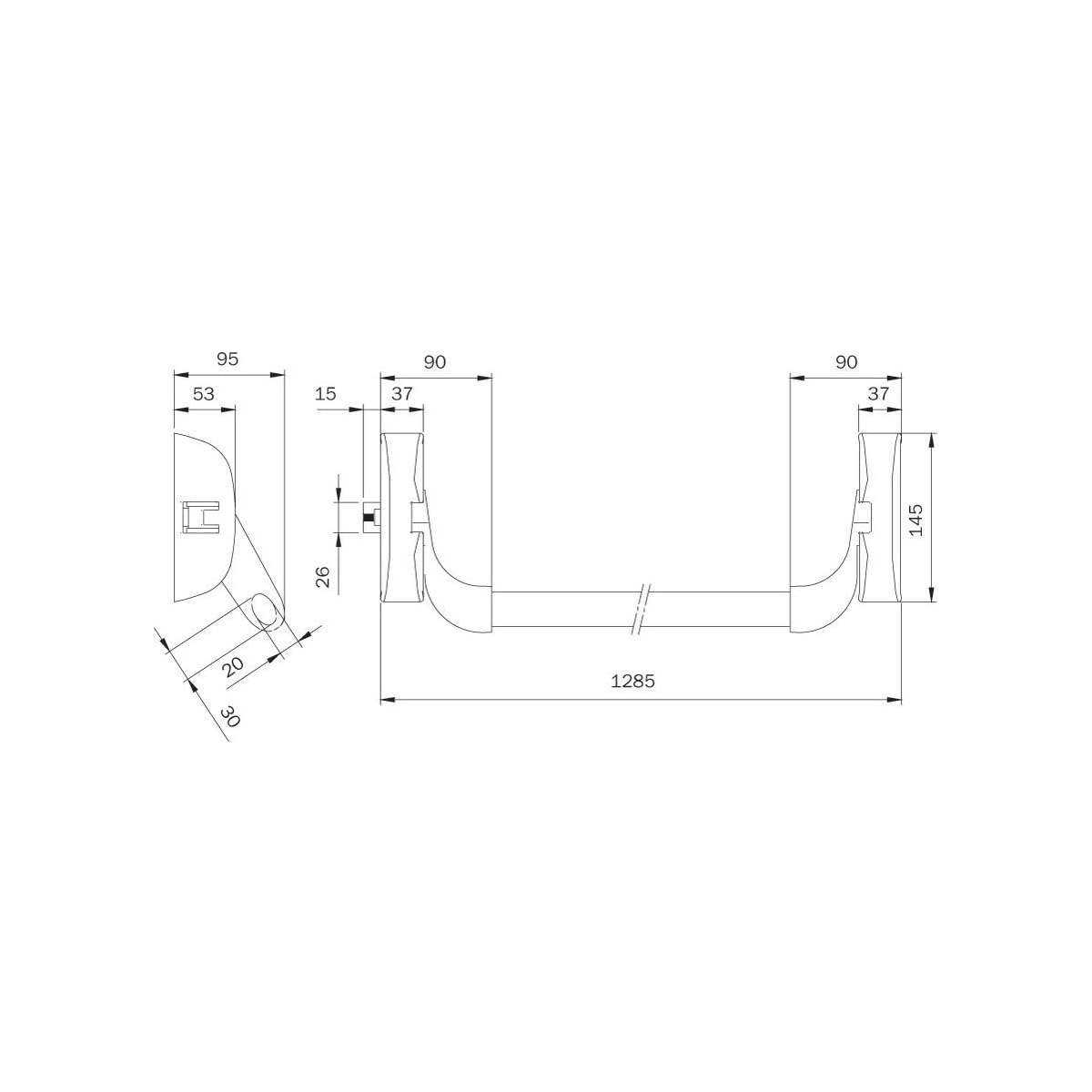 Serrure anti-panique Idea CAVERS ISEO - 1 point latéral - Noir - 9411113554A