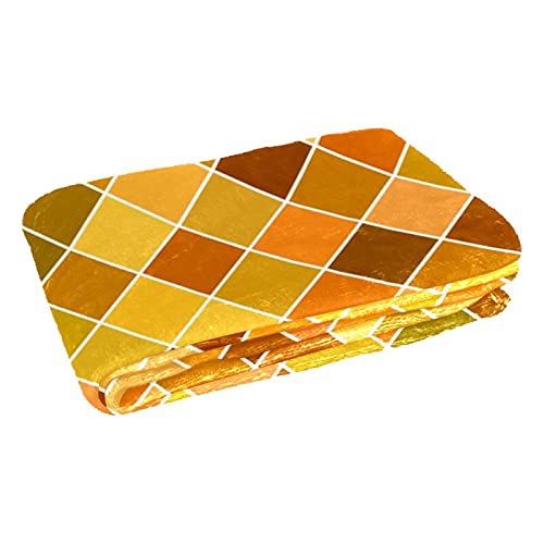 Couverture douce de qualité supérieure motif carré géométrique lit
