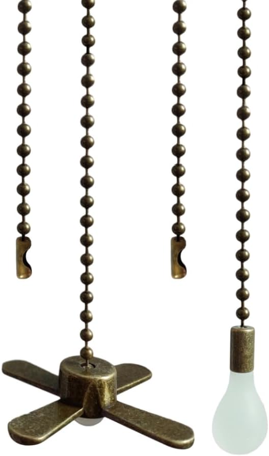 Ceiling Fan Pull Chain Decorative 2Pcs Ornaments Extension for 12 Inches Fan Pulls light and For Ceiling Light Lamp (Bronze)