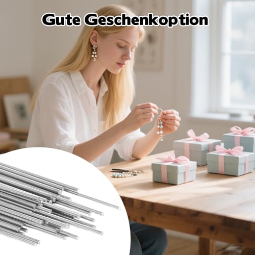 50 Stück Federstahldraht 2 mm Edelstahldraht Gerade Metall Federstahl Draht Biegbarer Metallstäbe für DIY Handarbeiten Geschenke Fahrrad-Speichen Modell Büroklammern Dekorationsherstellung(2mmx400mm)