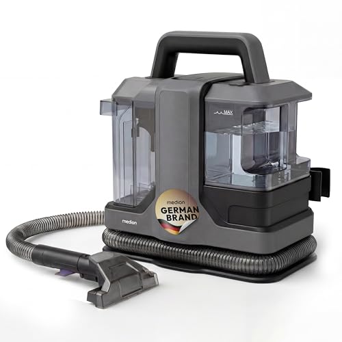 MEDION E10 UC Polsterreiniger Gerät Waschsauger (Nasssauger für Polster Teppiche Autositze 750 Watt Frisch und Schmutzwassertank Fenster-Aufsatz MD100122)