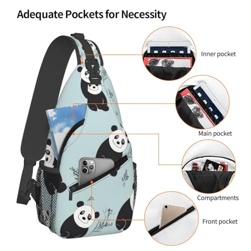 Bolso cruzado casual estilo Panda para hombre y mujer miniatura 4
