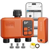 XinFuture Smart Programmateur Arrosage WiFi 3 Voies,300 Meters RF,Couverture WiFi supérieure, Minuteur Arrosage Automatique avec Contrôle APP,Minuterie D'irrigation Programmable et Arrosage à Distance