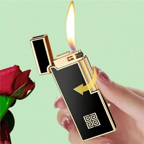 Encendedor metálico recargable de butano, diseño retro miniatura 3