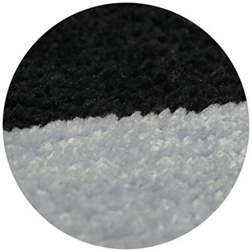 Image of THE HOME TALK Modern Polyester Area Rugs | Carpets for Living Room, Kitchen, Kid's Room, Bedroom | Microfiber Polyester Rugs | Shaggy Floor Carpet | Anti Skid Store (Silver and Black, 4' x 6' Feet)