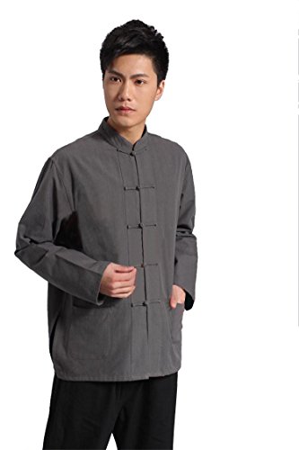 ZooBoo Traditional Long Sleeve Tang Kung Fu Uniform Men's Shirt