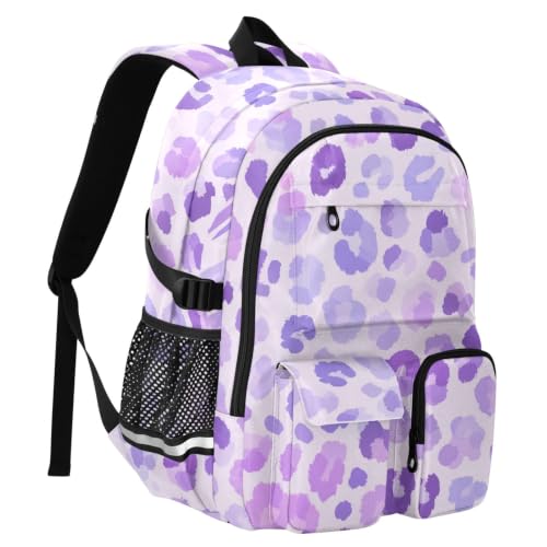Mochila de viaje morada para laptop de 17.5 pulgadas con lunares 2