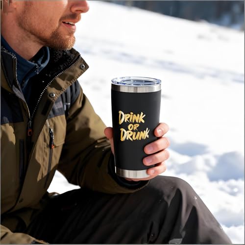 HJOCMLE Travel Coffee Tumbler 20OZ Stainless Steel Tumbler with Magnetic Slider Lid Funny“Drink”Travel Mug Insulated Cup as Men Birthday Gifts for Outdoor&Indoor - image 3
