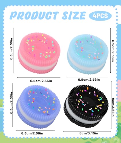 Image of Taba Squishies 4-Pack, Soft Silicone Stress Relief Toys for Adults & Kids, Fufu Squishy Anxiety Relief Set, Squishy Sensory Fidget Toys for Office, Study, and Travel, 6.5 x 6.5 x 2.5 cm