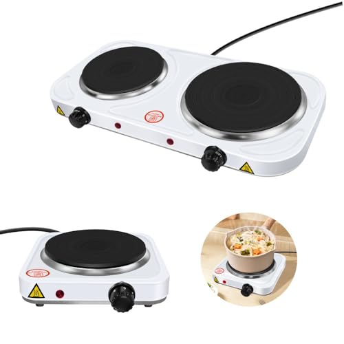 1000W Electric Hotplate Portable Kitchen Table Top Cooker Stove Single Hot Plate 2 Power Levels Electric Stove for for Home Camping & Caravan Cooking