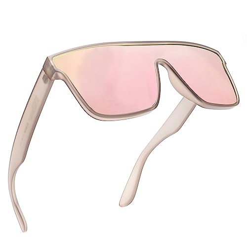 Image of GLINDAR Oversized Square Polarized Sunglasses for Men Women, One Piece Shield Shades UV400 Protection