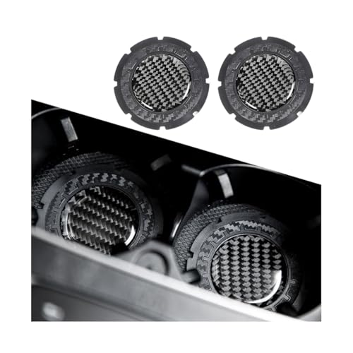 Portavasos para carro con diseño de fibra de carbono, 2 piezas miniatura 1