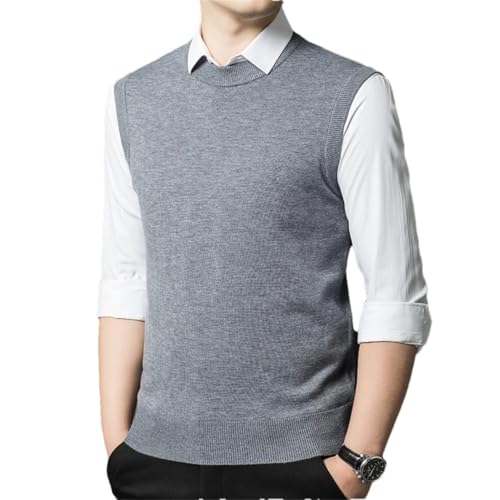 Men's Warm Handsome Sweaters O-Neck Sleeveless Business Sweater Pullovers Vest