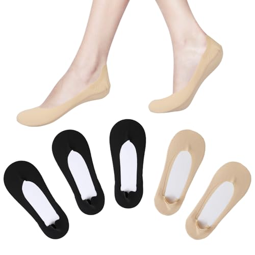 No Show Socks, Womens Low Cut Non Slip Invisible Liner Thin Socks, Liner Sock for Flats Loafers(5 Pairs) - Main Image