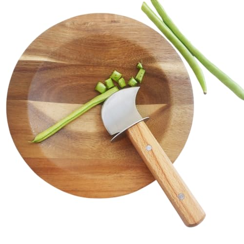 Tabla de cortar redonda de madera 8 pulgadas con cuchillo miniatura 5