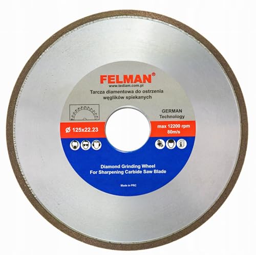 TEDIAM Hoja de sierra circular de diamante, 125 mm x 32 mm, ancho del terraplén de 10 mm, 12200 rpm