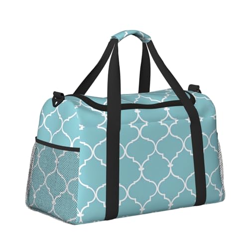 Geometric Art Duffle Bag for Travel Moroccan Sports Gym Tote Carry On Bag Large Shoulder Weekend Overnight for Workout3
