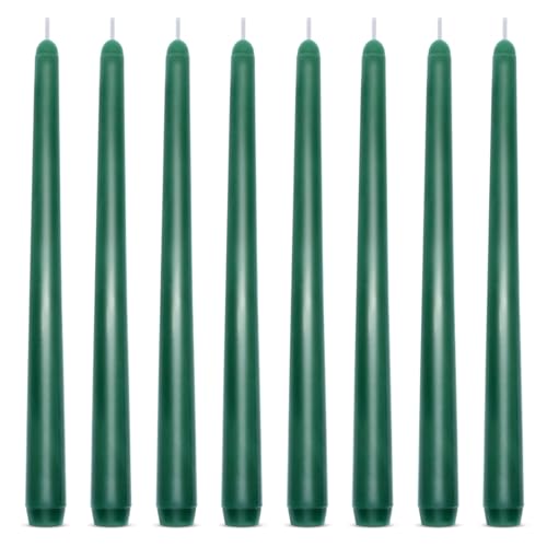 Set of 8 10 Inch Tall Green Taper Candles...