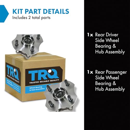 Image of TRQ Rear Left and Right Wheel Bearing and Hub Assembly Set 2 Piece Compatible with 2000-2005 Toyota Echo Without ABS