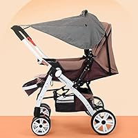 Universal Stroller Sun Protection Baby Carriage UV Protection Shelter with Mesh Window Water Resistance Pram Sun Shade Buggy Rain Canopy Breathable Pushchair Detachable Sunblock Cover for Park Zoo