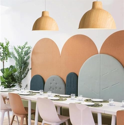 Lámpara colgante de techo E27 con diseño de madera para comedor 6