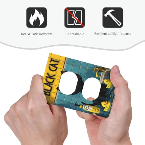 Decorative Outlet Covers Novelty Black Cat Funny Duck Bath 1 Gang Duplex Light Switch Cover Plate Wall Plates for Electrical Outlets Switchplate Faceplate for Home Decor