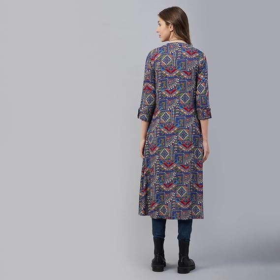 Image of Azira Cotton Abstract Print Front Open Shrug & Calf Length & Western & Casual Wear & Summer Wear & Shrugs for Woman Stylish