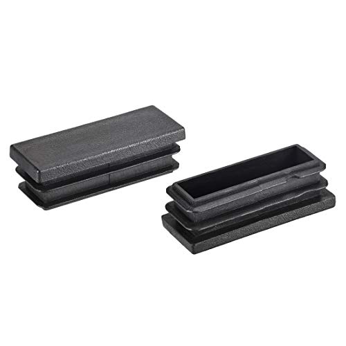 Tapa rectangular de polipropileno para patas de muebles negros uxcell, protector de suelo 2