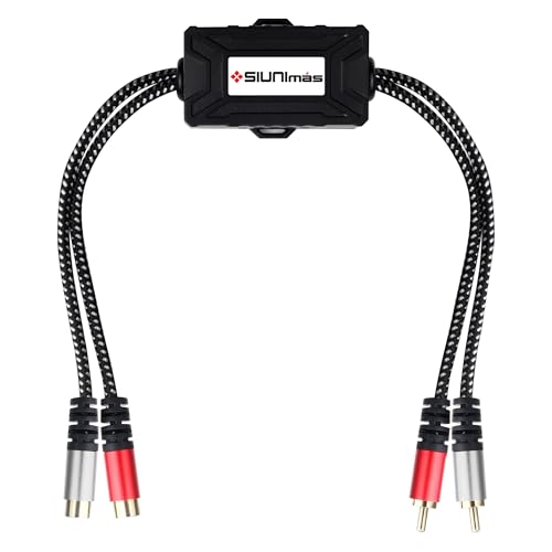SIUNIMAS Pro RCA 2 Channels Ground Loop Isolator Hotswap Design with Nylon Braided Cord Car and Home Theater Using Noise Filter with Durable ABS Box (SIM-2CH-RCA01A)